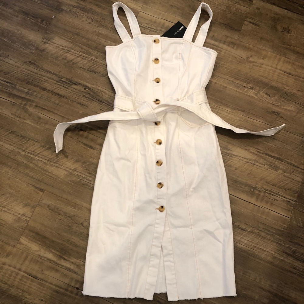NWT Fashion Nova white denim dress